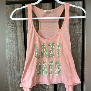 Connections 18- Pink Flowy Racerback Tank Top Sz L